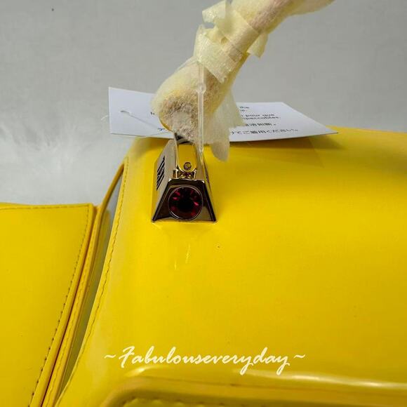 Kate Spade NYC 3D Taxi Crossbody Bag Purse In Patent Fabric/Yellow KI975 NWT - Picture 10 of 12